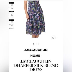 J McLaughlin Dress. Navy floral. Size Large.